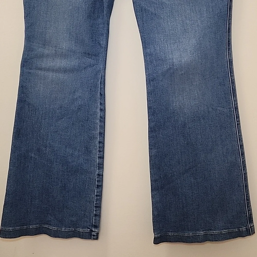 SPANX JEANS High-Rise Flare Authentic Blue Meduim Blue Strechable Pants Size XL - Picture 6 of 16
